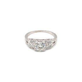 Circa 1925 Art Deco Orange Blossom Platinum Diamond Ring, 0.79ctw diamonds