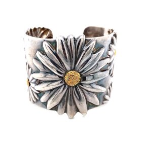2003 Tiffany & Co. Sunflower Cuff Sterling Silver, 18k Gold