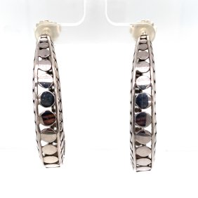 John Hardy Hoop Earrings Sterling Silver
