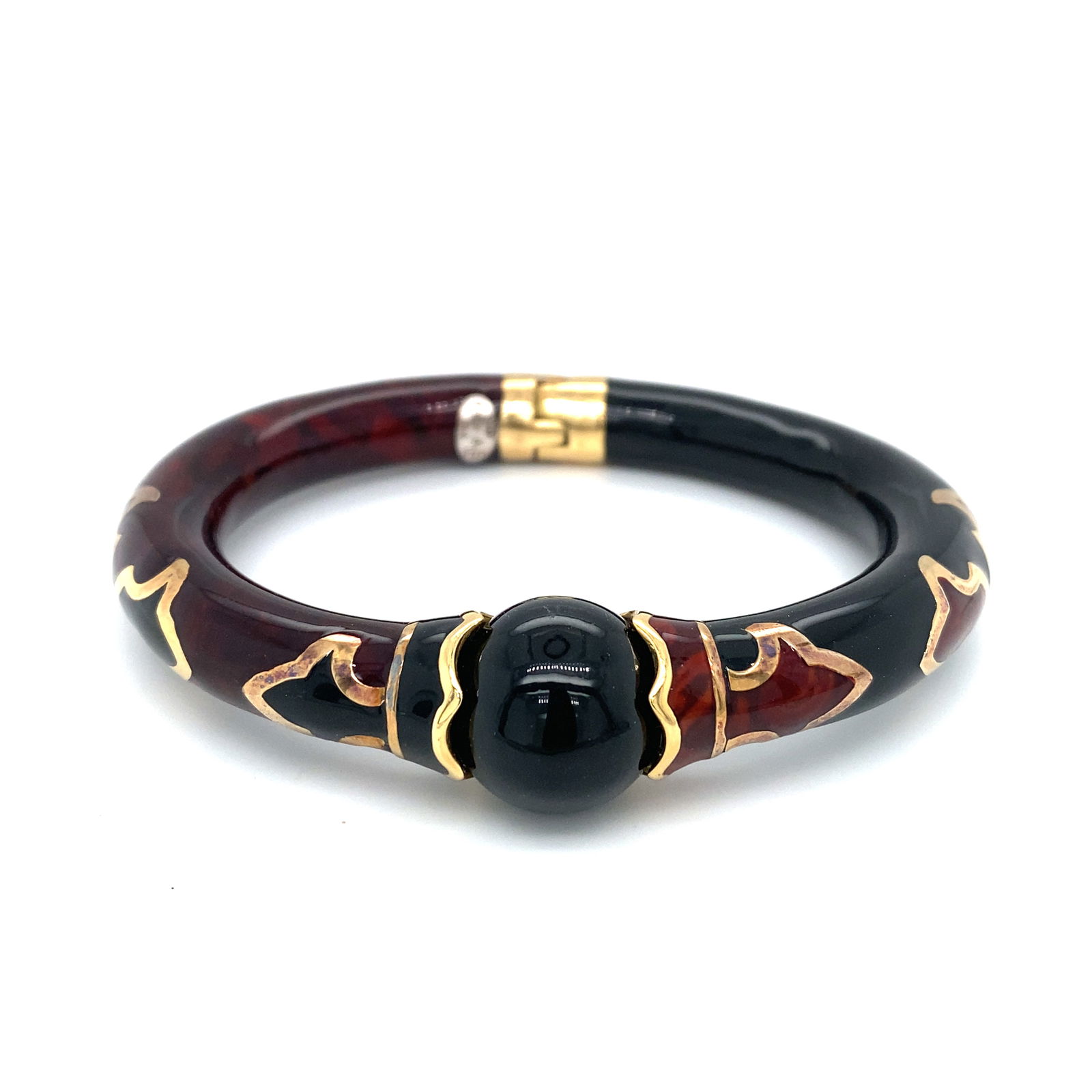 2000s Italian Hinged Bracelet in 14K/Sterling Silver (1 of 8)