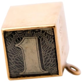 1950s 14 Karat Gold Money Cube Charm Pendant