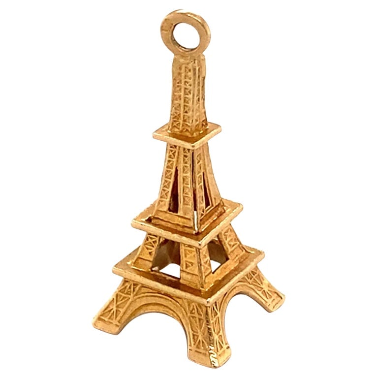 1950s Paris Eiffel Tower Charm Set in 18 Karat Yellow Gold (1 of 8)