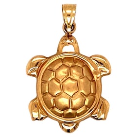 Sea Turtle Charm in 14 Karat Yellow Gold
