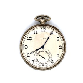 Circa 1920s Art Deco Elgin GM Wheeler Case Pocket Watch
