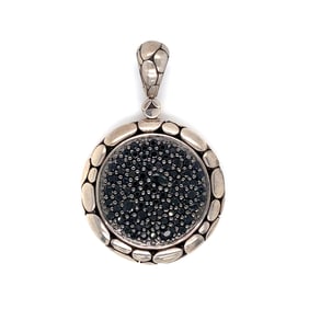 John Hardy Kali Black Sapphire Round Pendant in Sterling Silver
