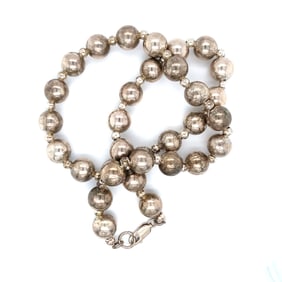 Ball Link Necklace in Sterling Silver