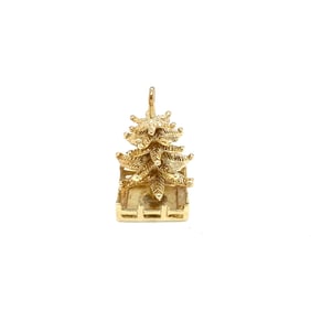 Circa 1950s Tiffany and Co. Christmas Tree Charm in 14k Yellow Gold