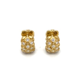JJ Marco 18K Gold Diamond Huggie Earrings