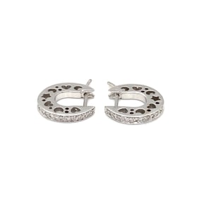 18K White Gold Diamond Hoop Earrings