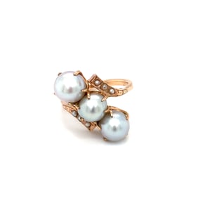 1920s 14K Rose Gold South Sea Pearl Ring