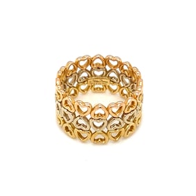 Paloma Picasso for Tiffany & Co. Tricolor Gold Three Row Heart Band