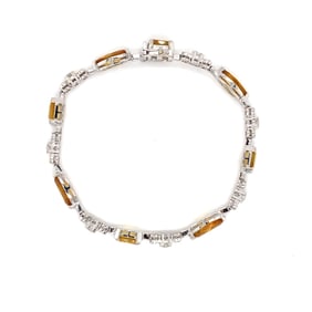 18K White Gold Citrine and Diamond Bracelet