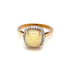 Ethiopian Opal and Diamond Ring