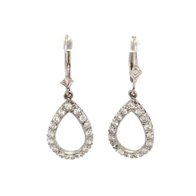 White Gold Diamond Dangle Earrings