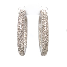 7.0 CTW Diamond Hoop Earrings