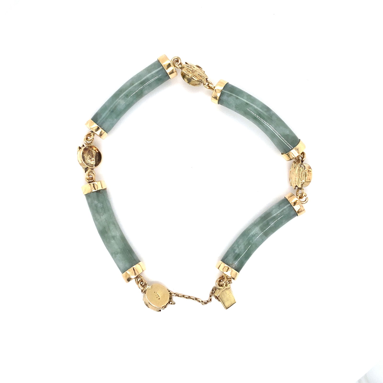 14K Gold Jade Link Bracelet (1 of 6)