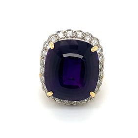 Amethyst and Diamond Cocktail Ring