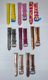 Lot of 8 Michele Leather Watch Bands