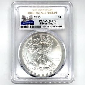 PCGS MS70 Silver Eagle Dollar Coin