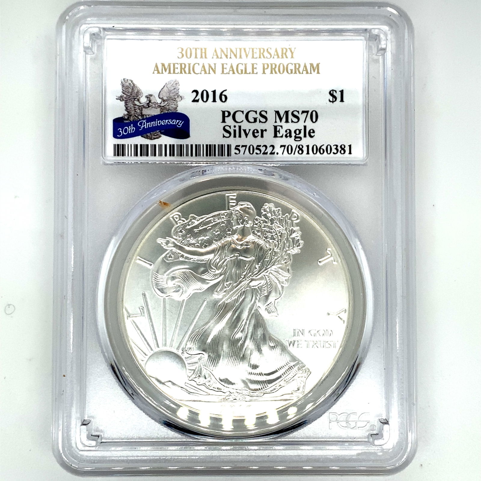 PCGS MS70 Silver Eagle Dollar Coin (1 of 4)