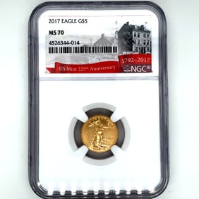 NGC MS70 Gold Eagle $5 Coin