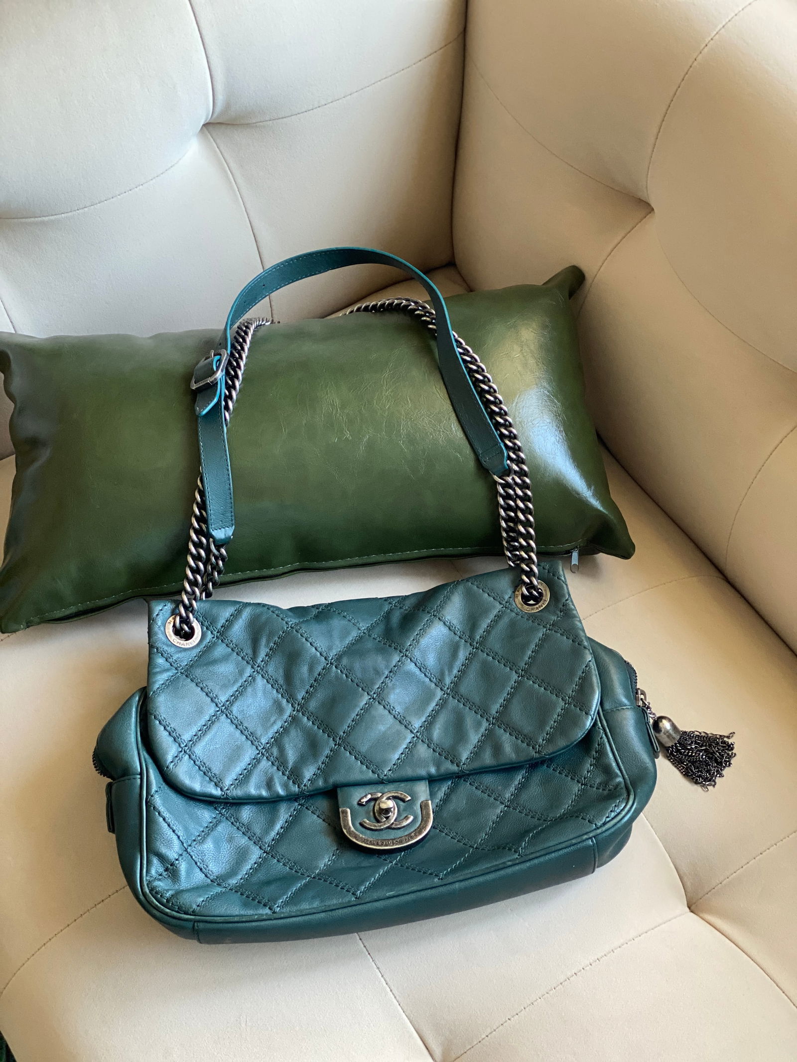 Chanel Green Quilted Flap Bag (1 of 6)