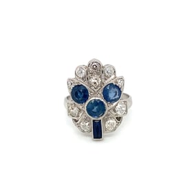 1920s Sapphire and Diamond Platinum Ring