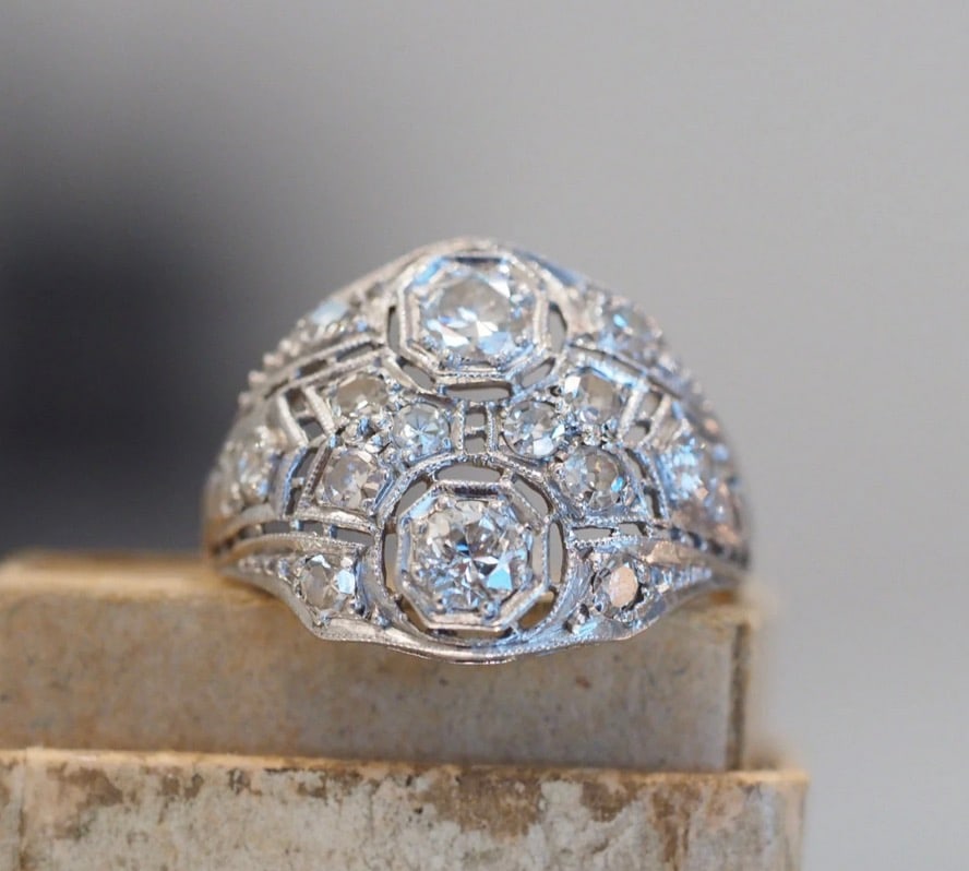 Edwardian Diamond Cocktail Ring (1 of 5)