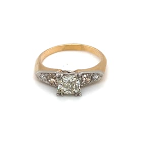 1910s 1.10ct Diamond Two-Tone Engagement Ring