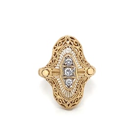1940s Retro Three Stone Ring