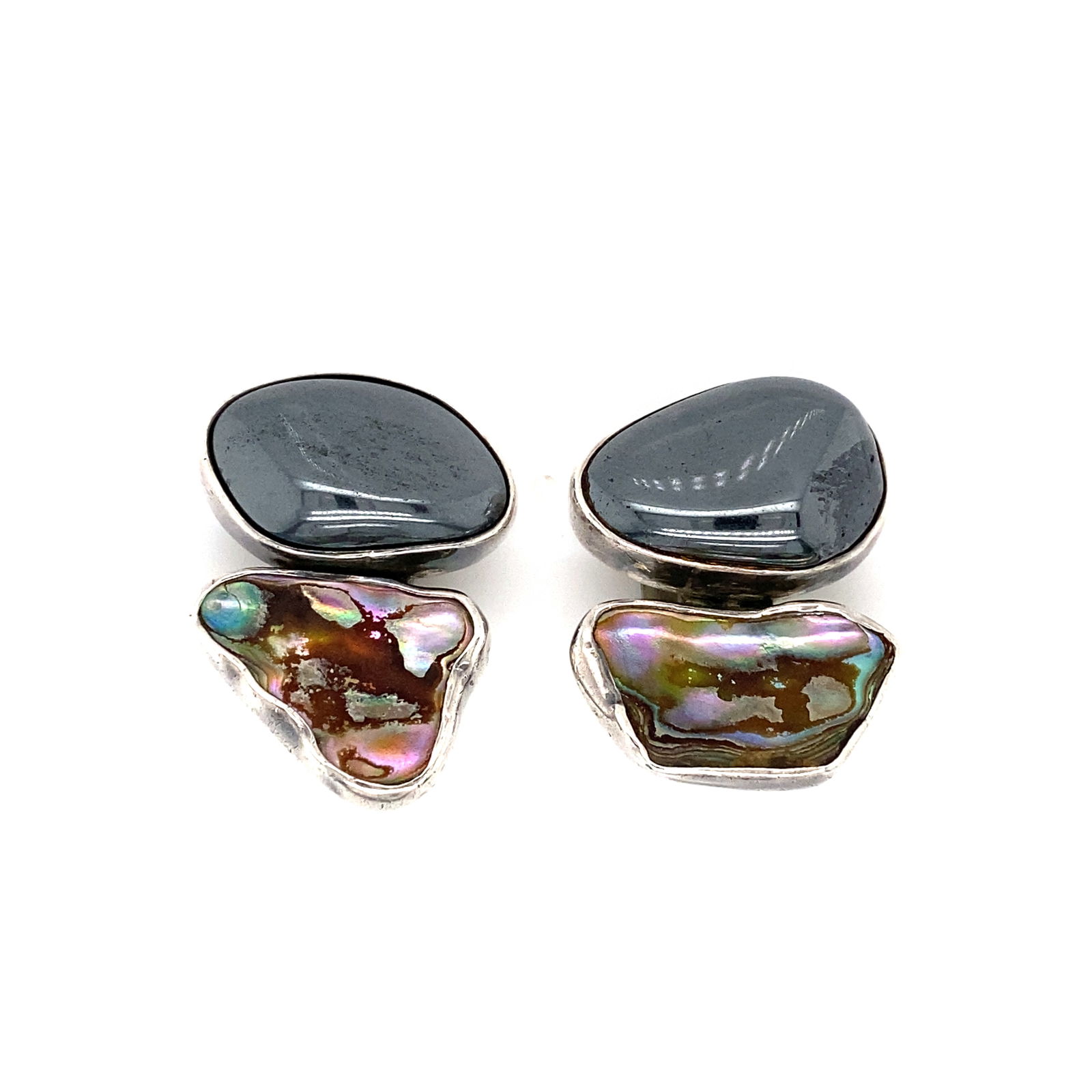 Rebecca Collins Hematite and Abalone Earrings (1 of 6)