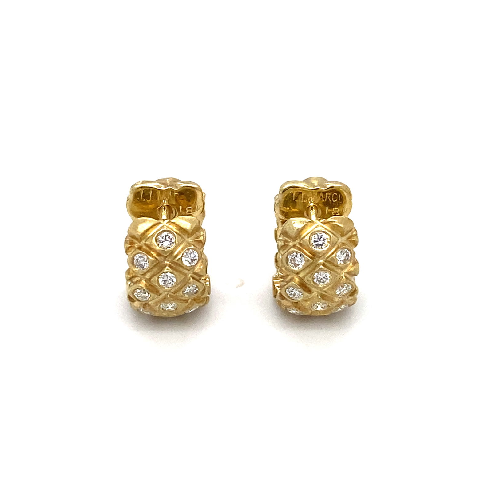 JJ Marco 18K Gold Diamond Huggie Earrings (1 of 8)