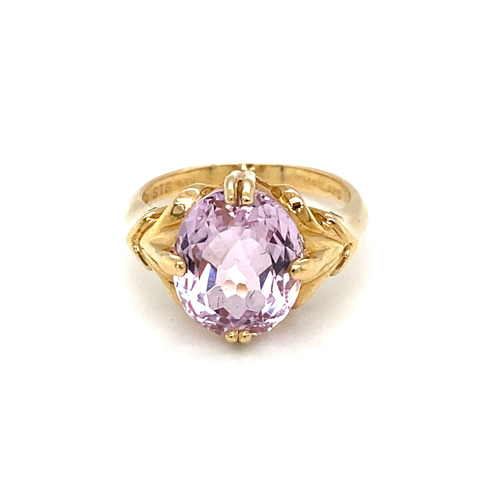 Oval Morganite Cocktail Ring in 14K Yellow Gold (1 of 9)