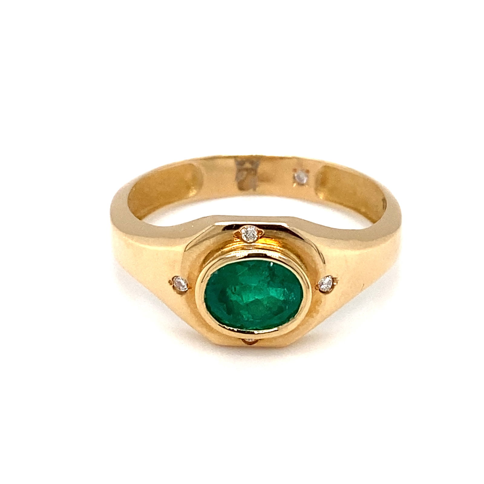 Colombian Emerald and Diamond Ring in 18K Yellow Gold (1 of 10)
