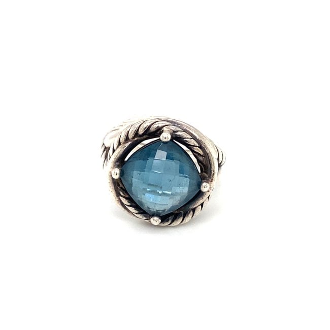 David Yurman Sterling Silver, Blue Topaz Ring (1 of 6)