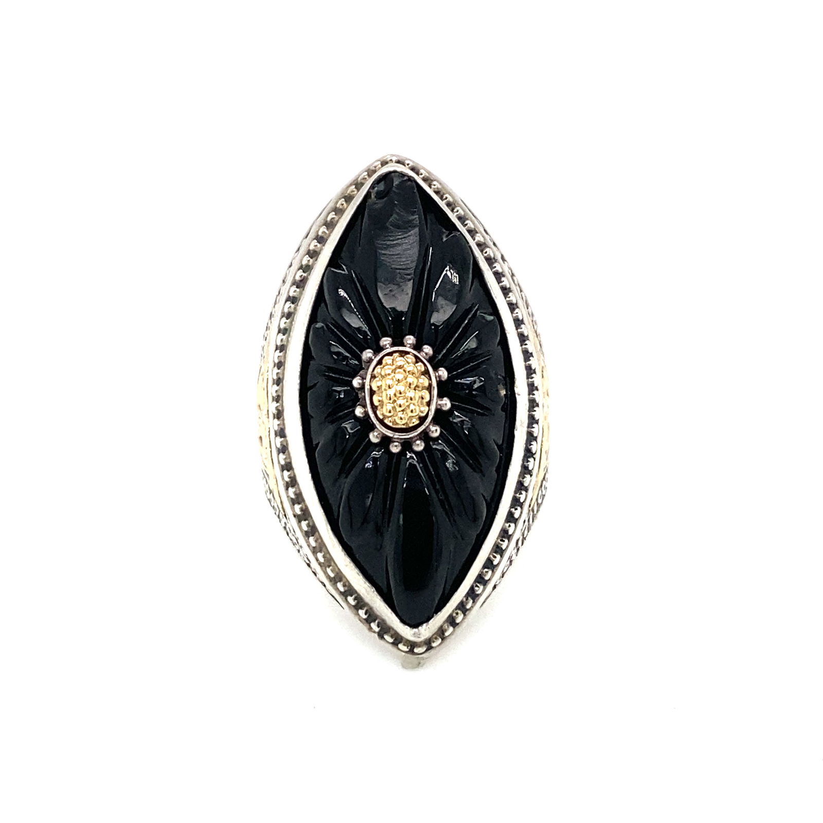 Konstantino Black Onyx Ring in 18K Yellow Gold and Sterling Silver (1 of 6)