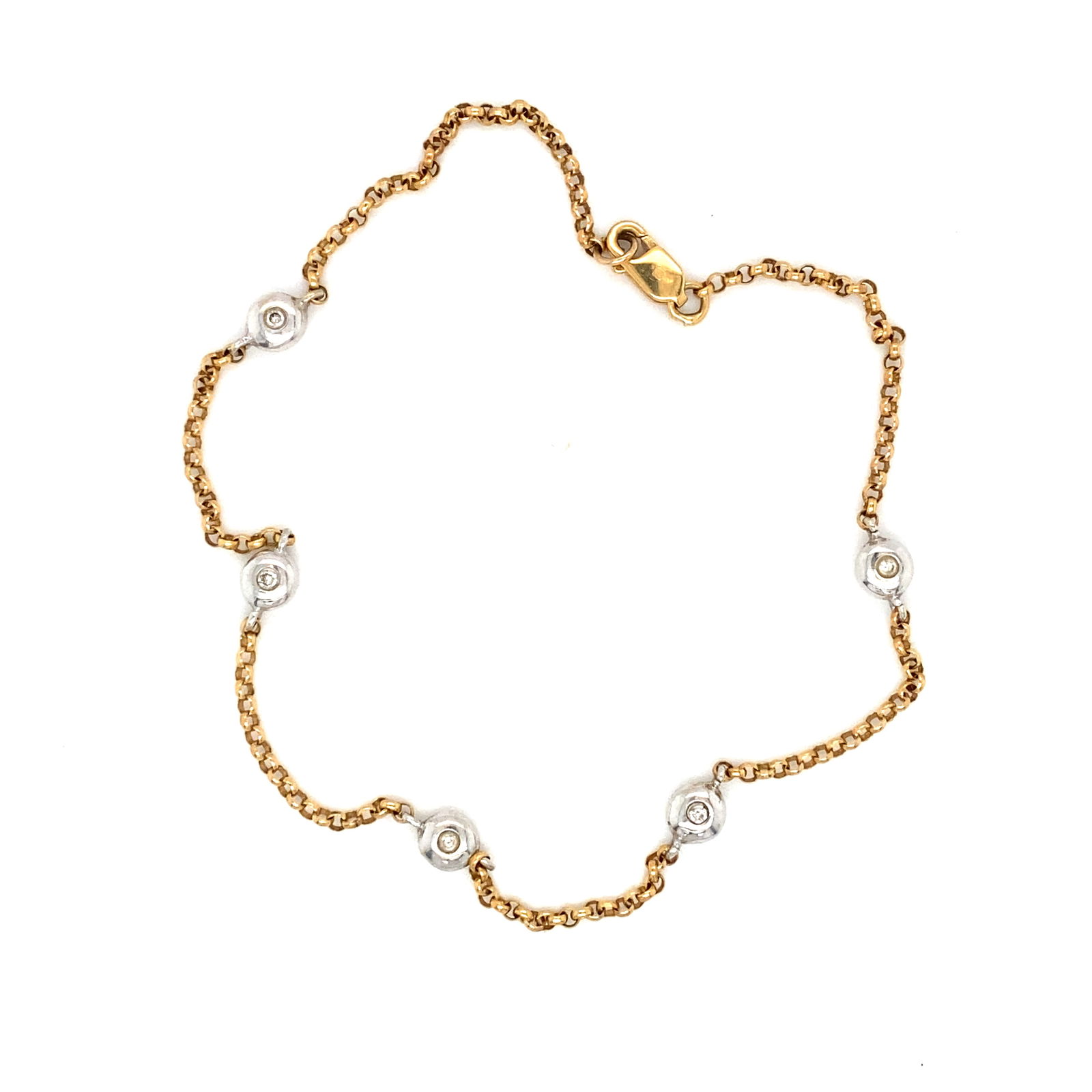 Station Bracelet in Two Tone 18K Gold with Diamonds (1 of 5)