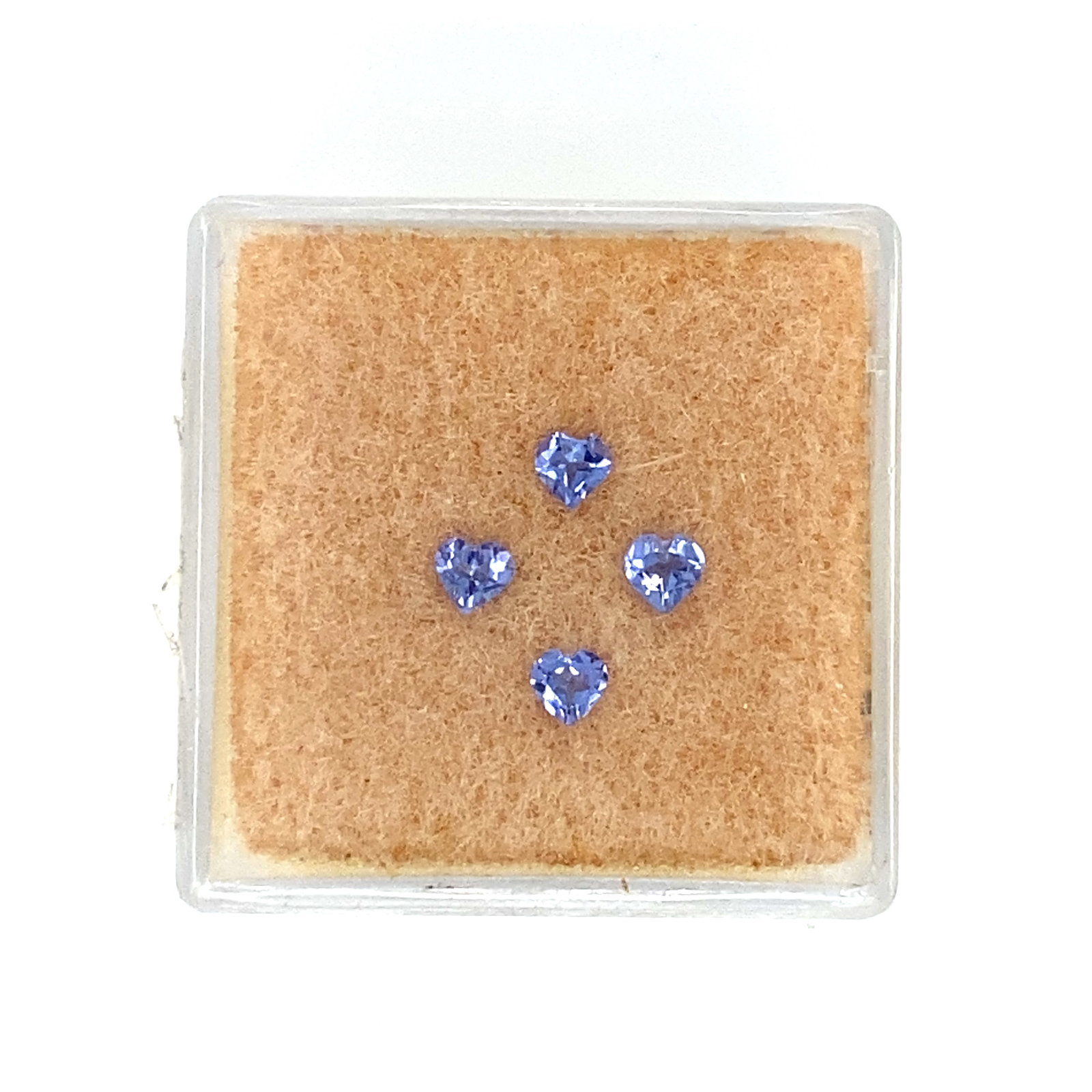 Lot of 4 Tanzanite Heart Shape - 0.38 CTTW: Lot of 4 Tanzanite gemstones - total weight 0.38 carats, Dimensions: 3.0 mm
