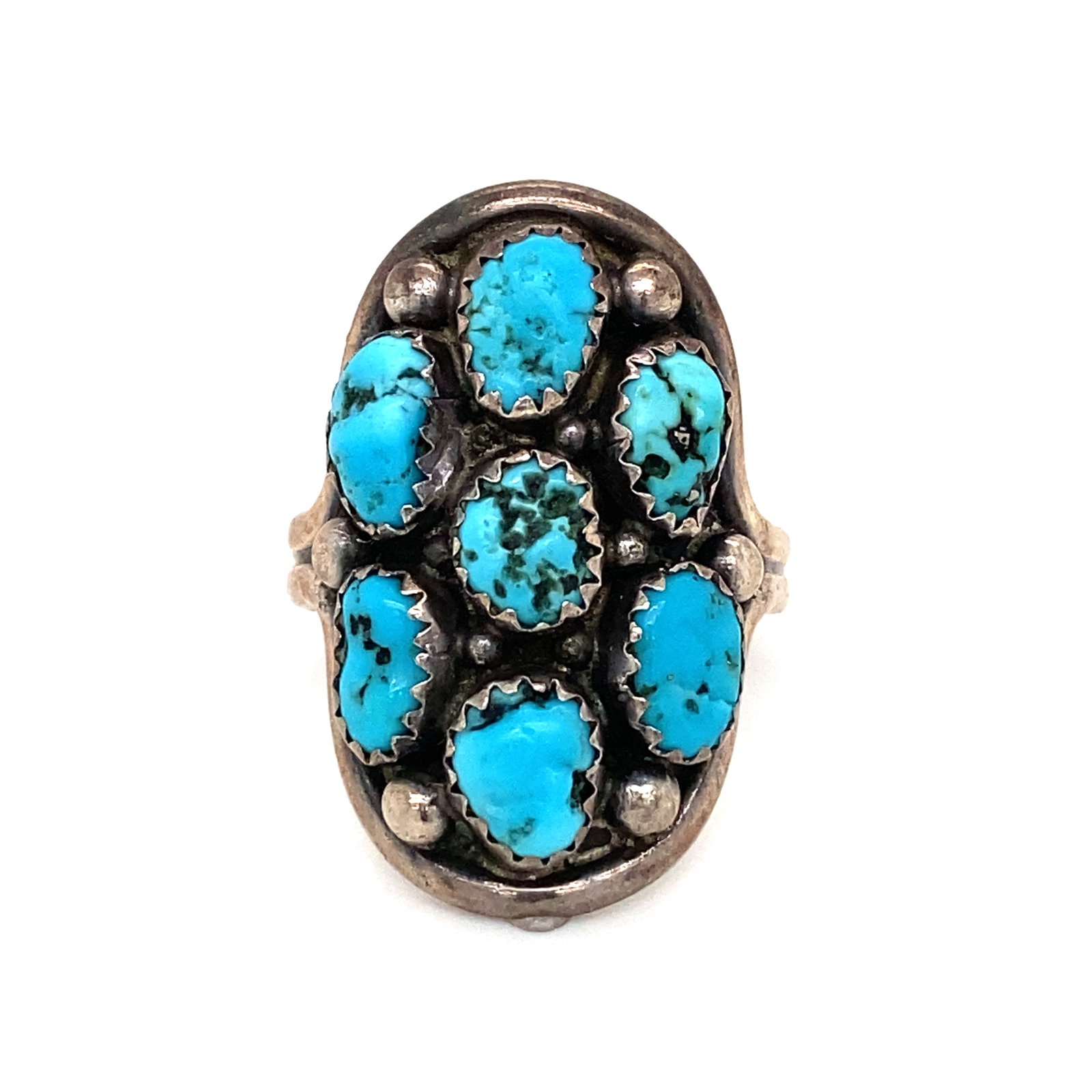 Vintage Native American Navajo Turquoise Ring in Sterling Silver (1 of 8)