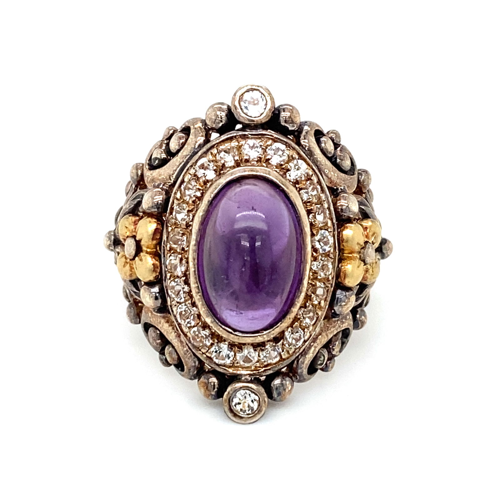 Barbara Bixby Nirvana Amethyst and White Topaz Ring in Sterling Silver and 18K Gold (1 of 9)