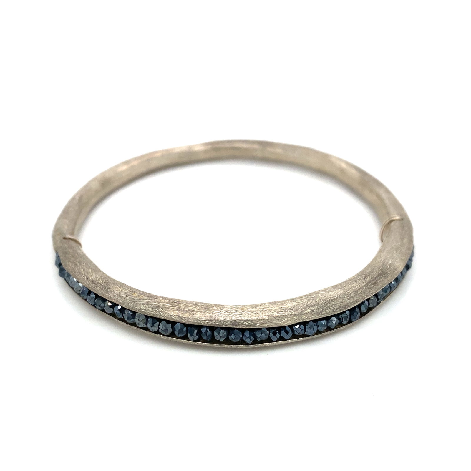 Silver Tone Bangle with Quartz Stones (1 of 8)
