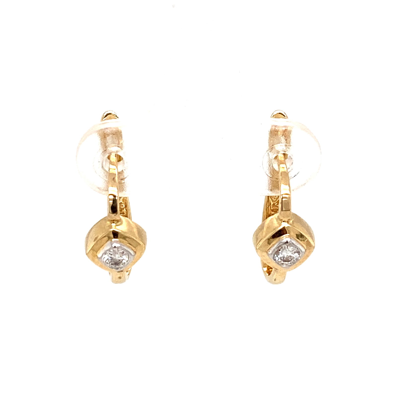Diamond Lever Back Earrings in 14K Yellow Gold (1 of 9)