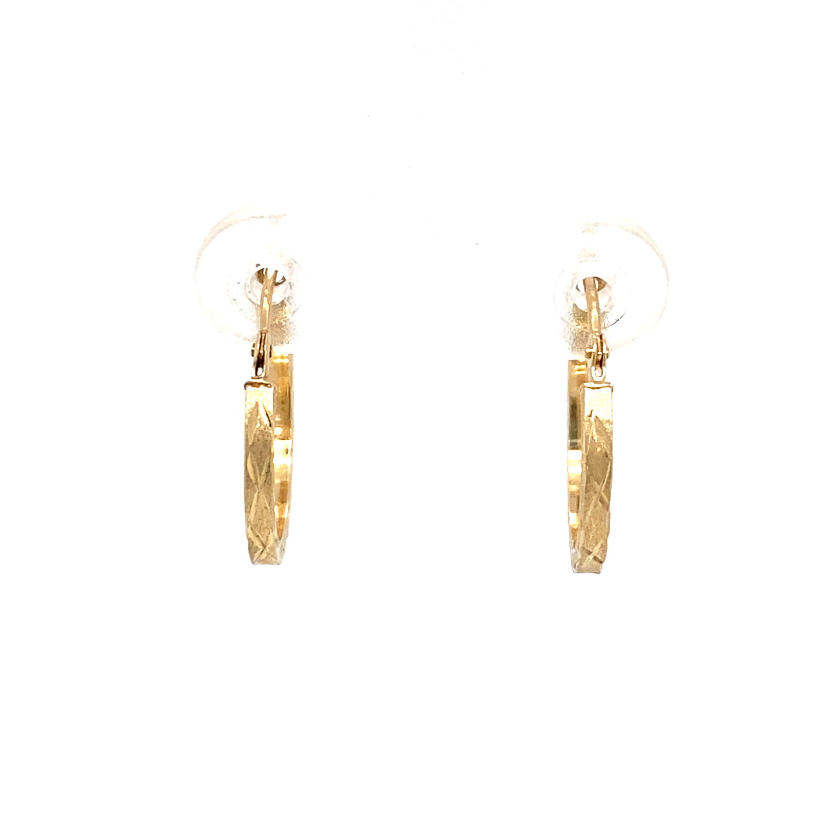 Diamond Cut Hoop Earrings in 14K Yellow Gold (1 of 7)