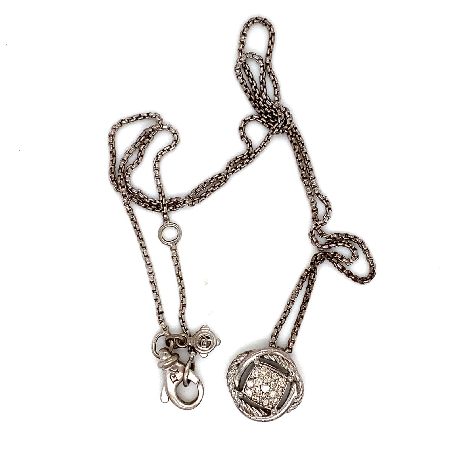 David Yurman Infinity Pendant with Diamond & Necklace in Sterling Silver (1 of 9)