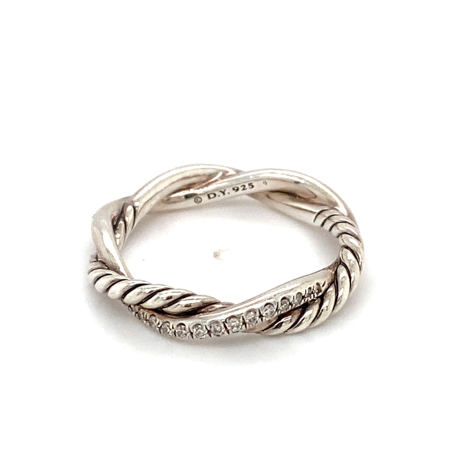 David Yurman Crossover Diamond Pave Ring in Sterling Silver (1 of 6)