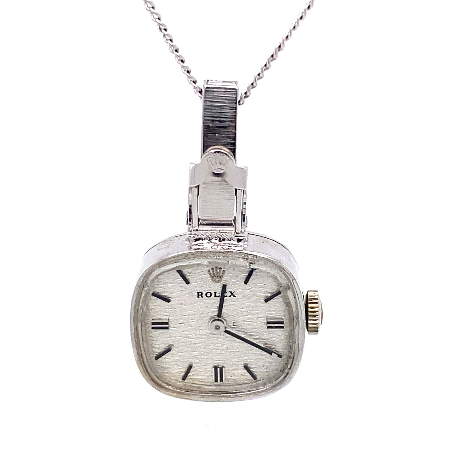 Estate Women's Rolex 14K White Gold Pendant Watch (1 of 6)