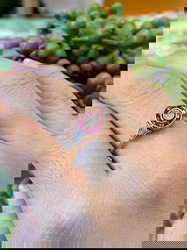 Circa 1920s Art Deco Ruby and Diamond Ring in 14K Gold and Platinum (1 of 8)