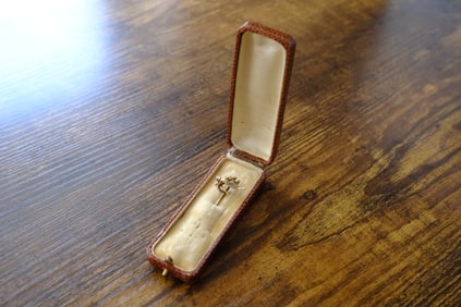 Antique Opal Dragon Stick Pin in 14K Yellow Gold