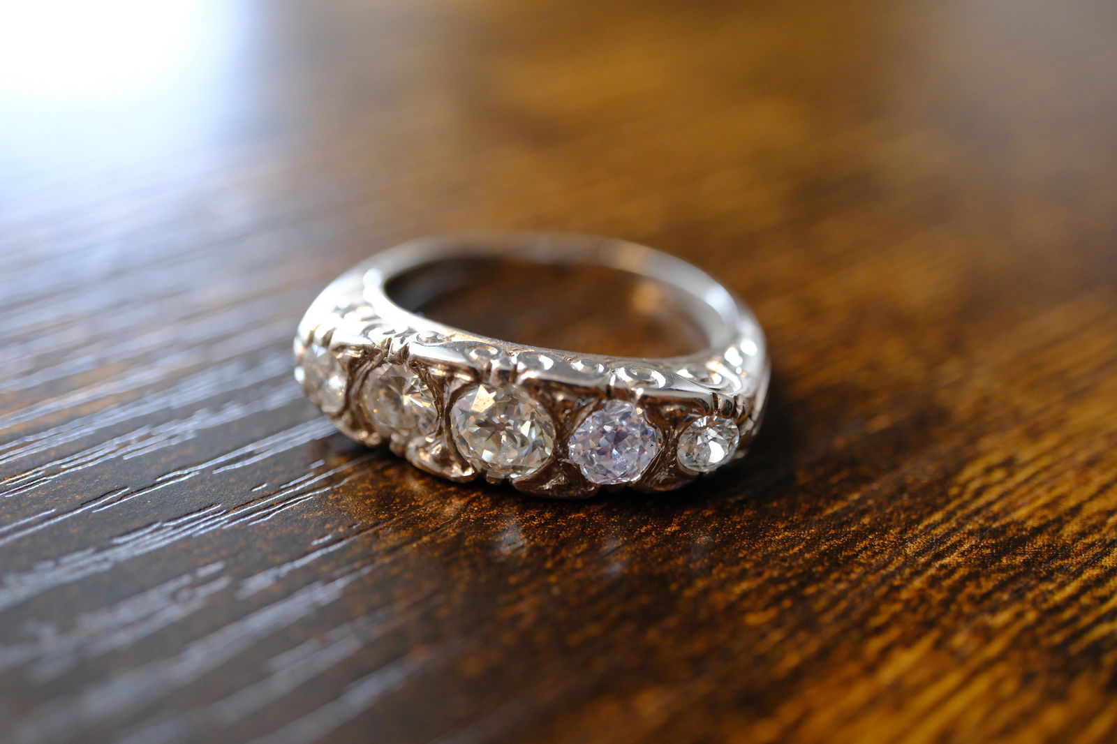 Antique Estate Diamond Ring in Platinum (1 of 7)