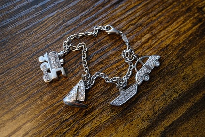 Diamond Charm Bracelet in 18K White Gold